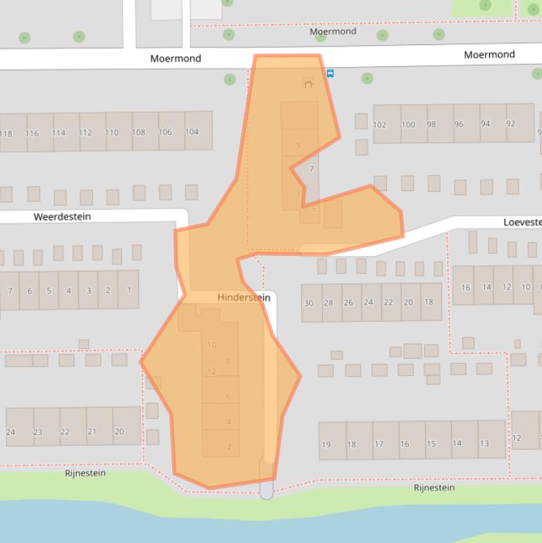 Kaart van postcodegebied 3334CJ.