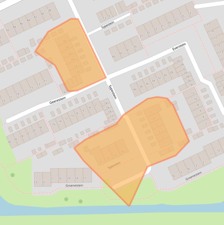 Kaart van postcodegebied 3334CW.