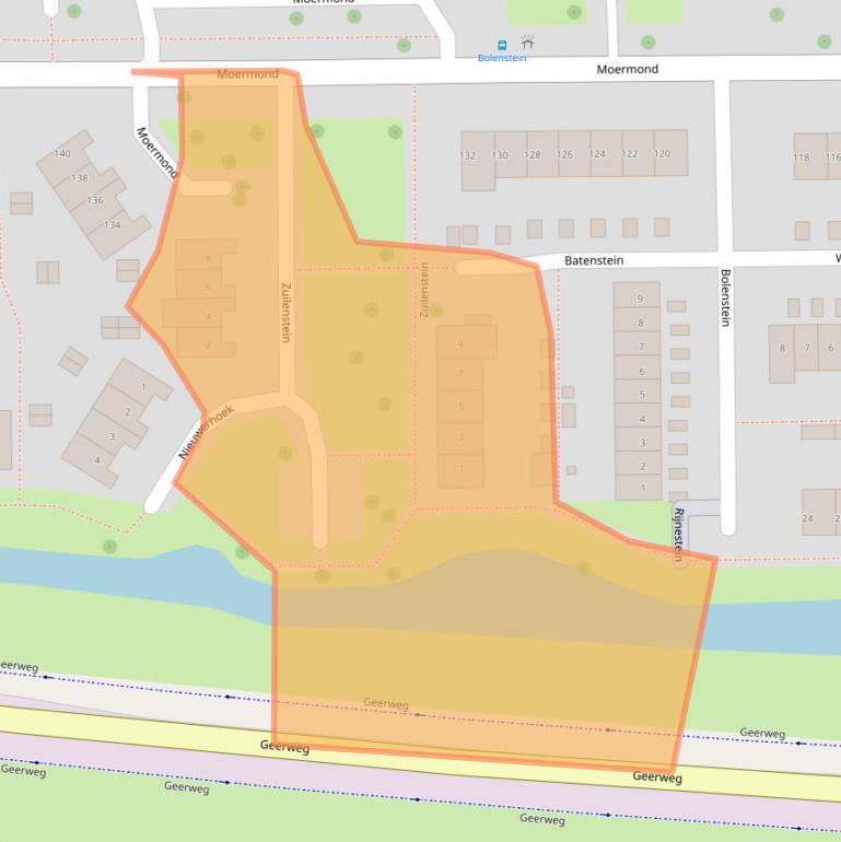 Kaart van postcodegebied 3334CZ.