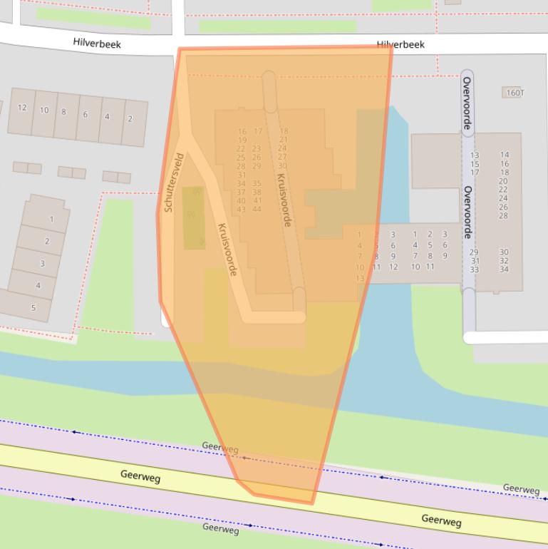 Kaart van postcodegebied 3334DB.