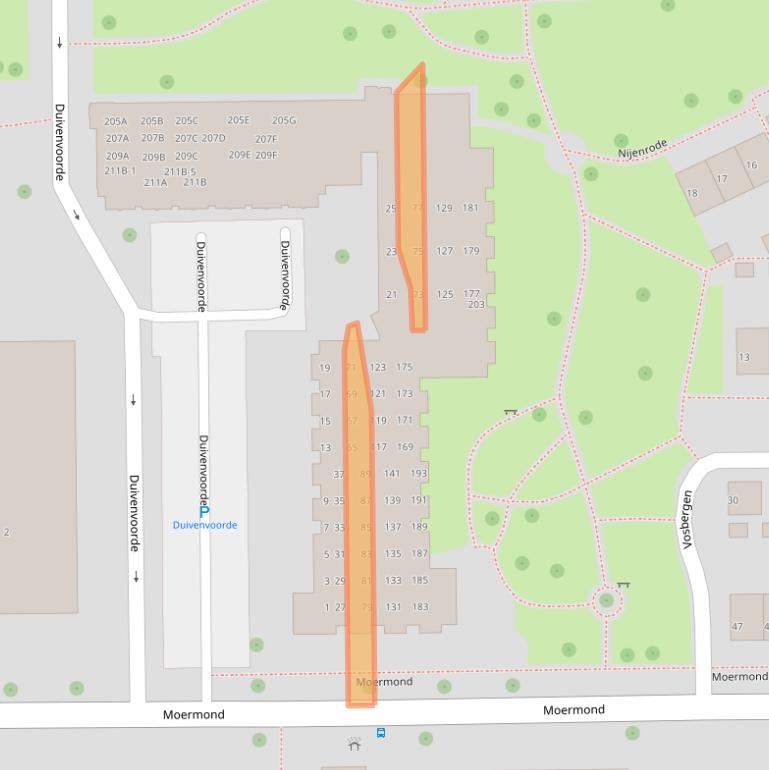 Kaart van postcodegebied 3334ED.