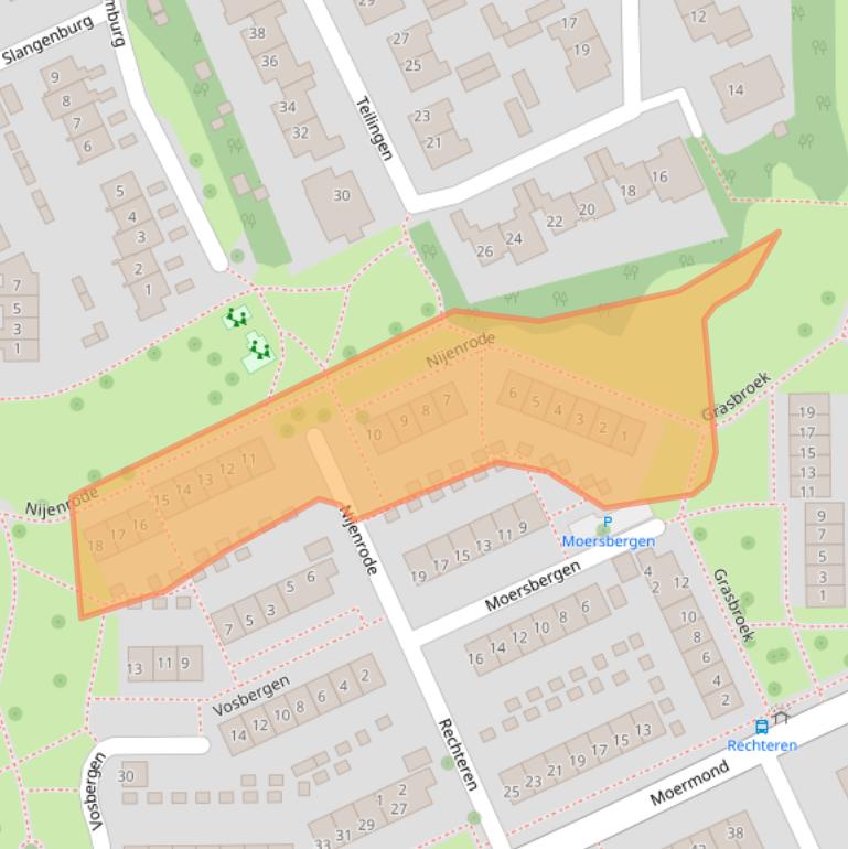 Kaart van postcodegebied 3334EP.