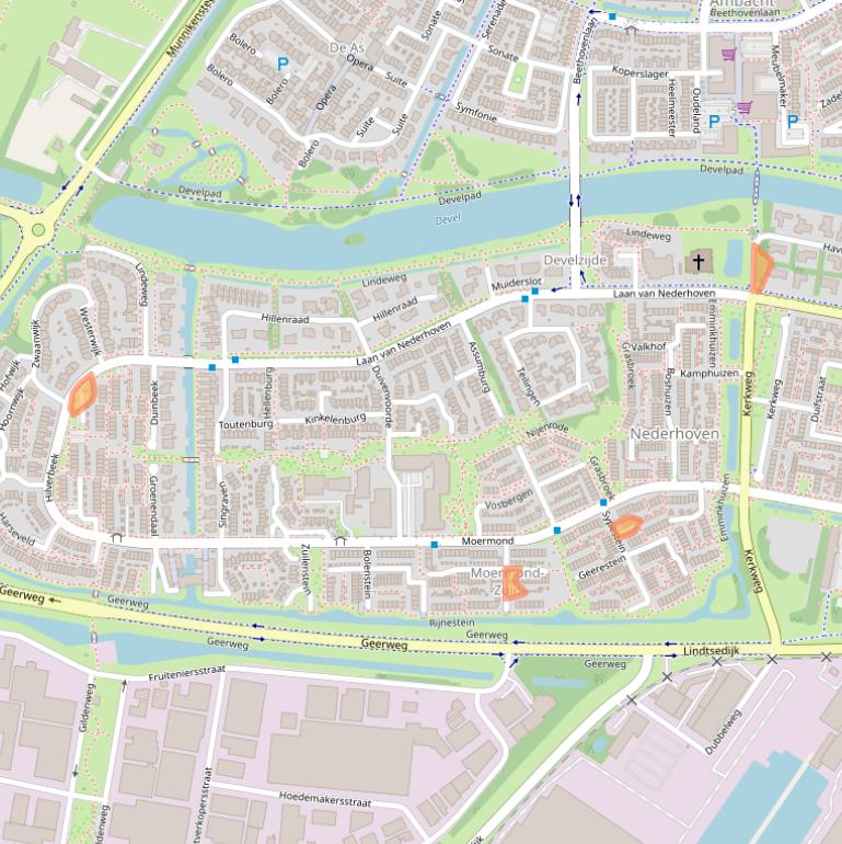 Kaart van postcodegebied 3334OO.