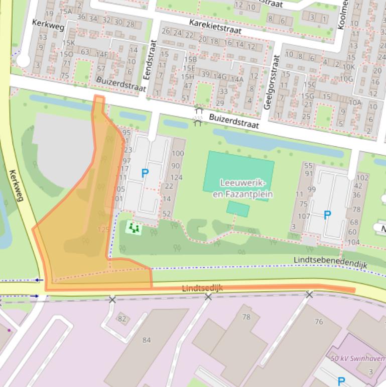 Kaart van postcodegebied 3334SE.