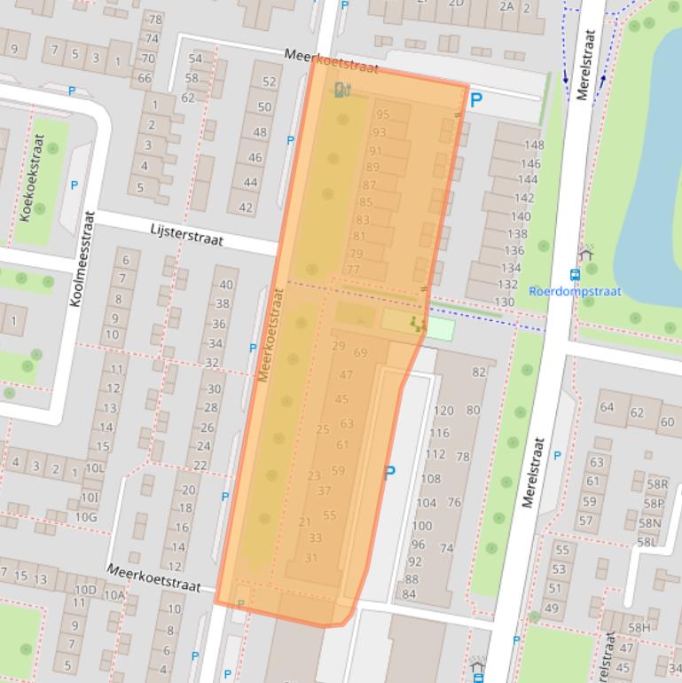 Kaart van postcodegebied 3334SV.