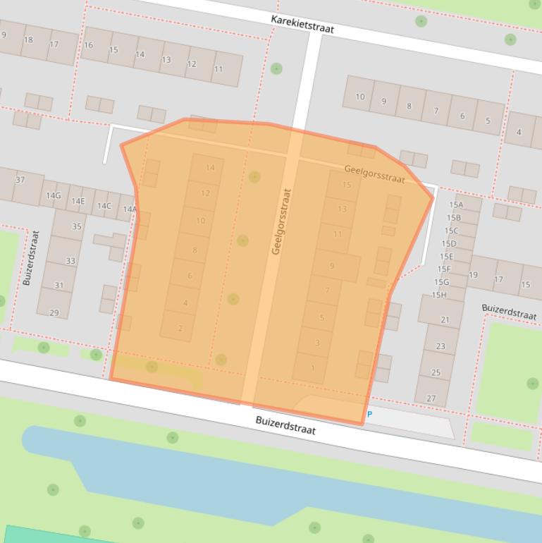 Kaart van postcodegebied 3334TC.