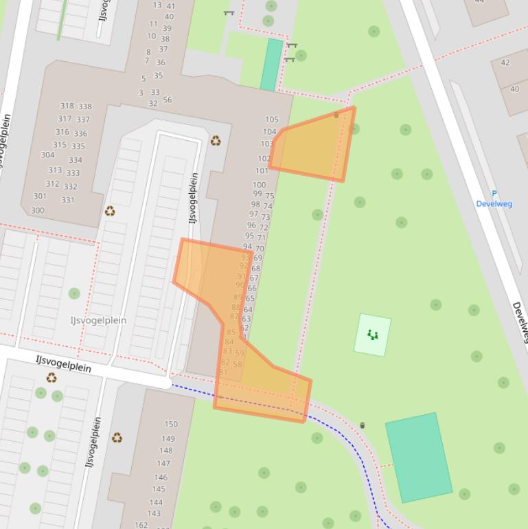 Kaart van postcodegebied 3334XE.