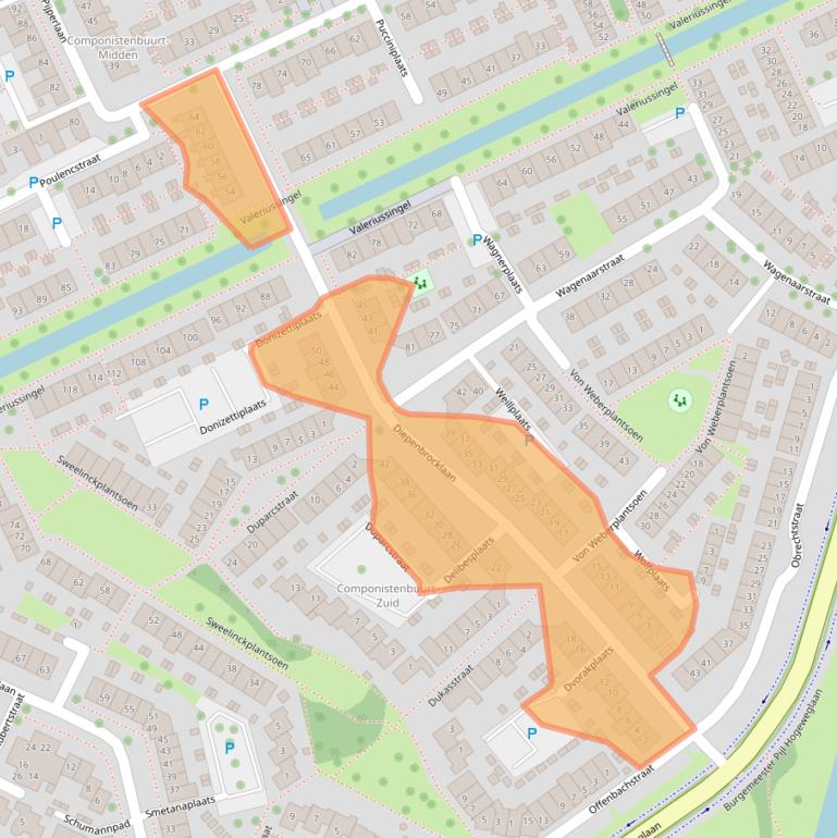 Kaart van postcodegebied 3335AA.