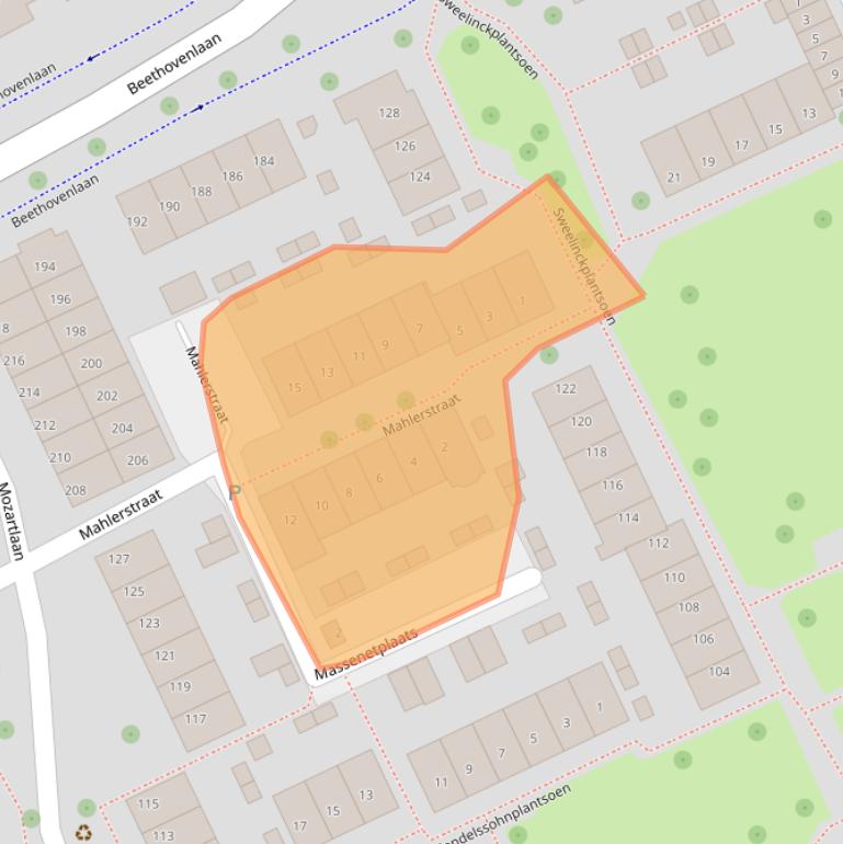 Kaart van postcodegebied 3335AD.