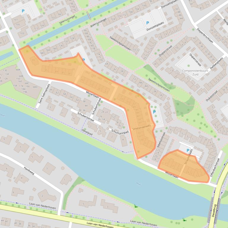 Kaart van postcodegebied 3335AG.