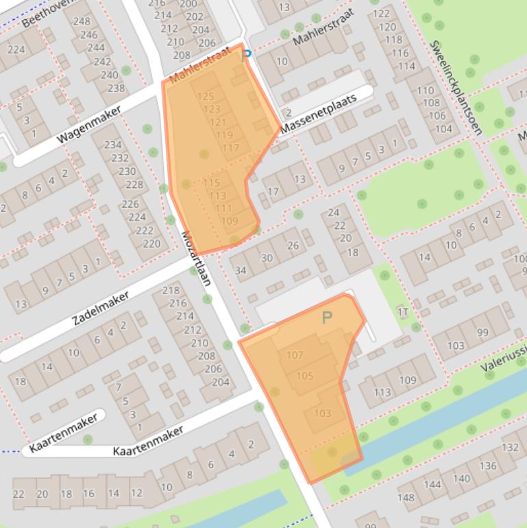 Kaart van postcodegebied 3335AH.