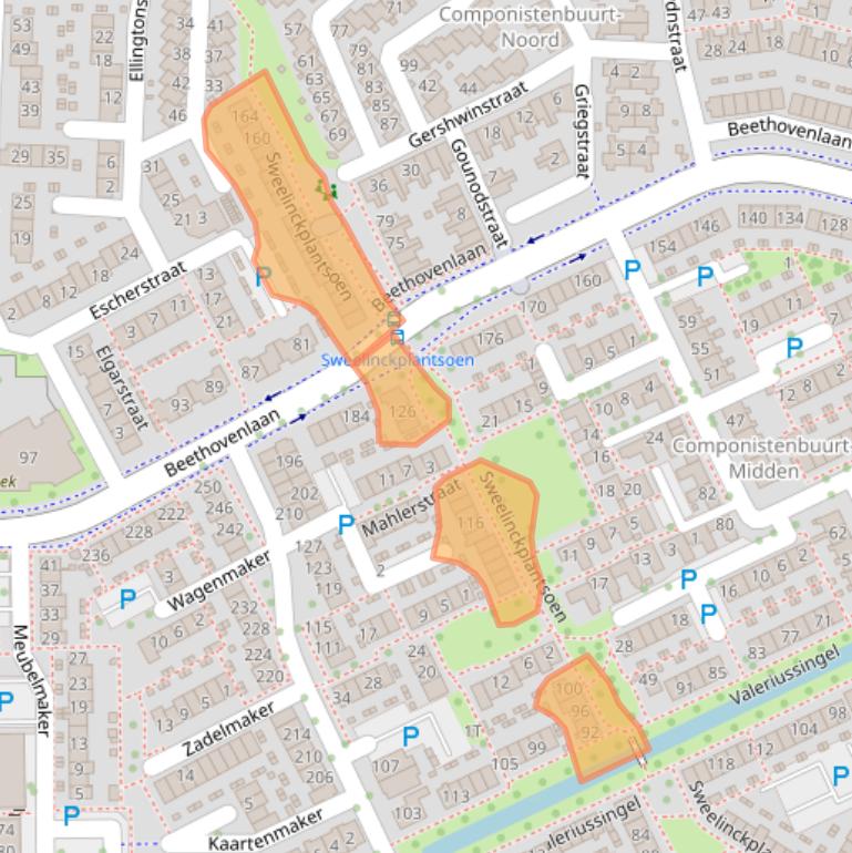 Kaart van postcodegebied 3335AP.