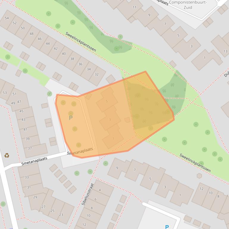 Kaart van postcodegebied 3335AW.