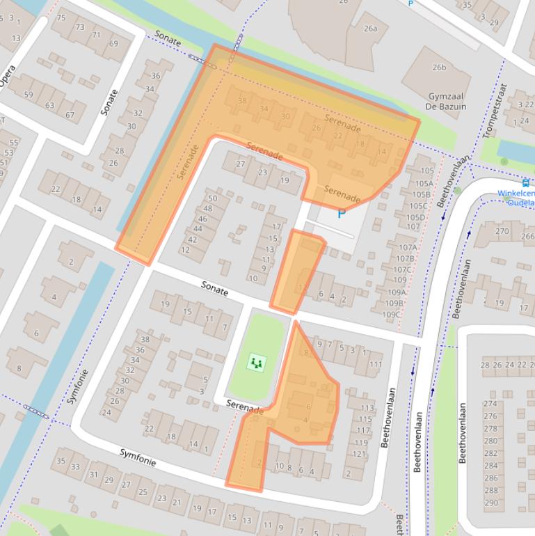 Kaart van postcodegebied 3335BN.