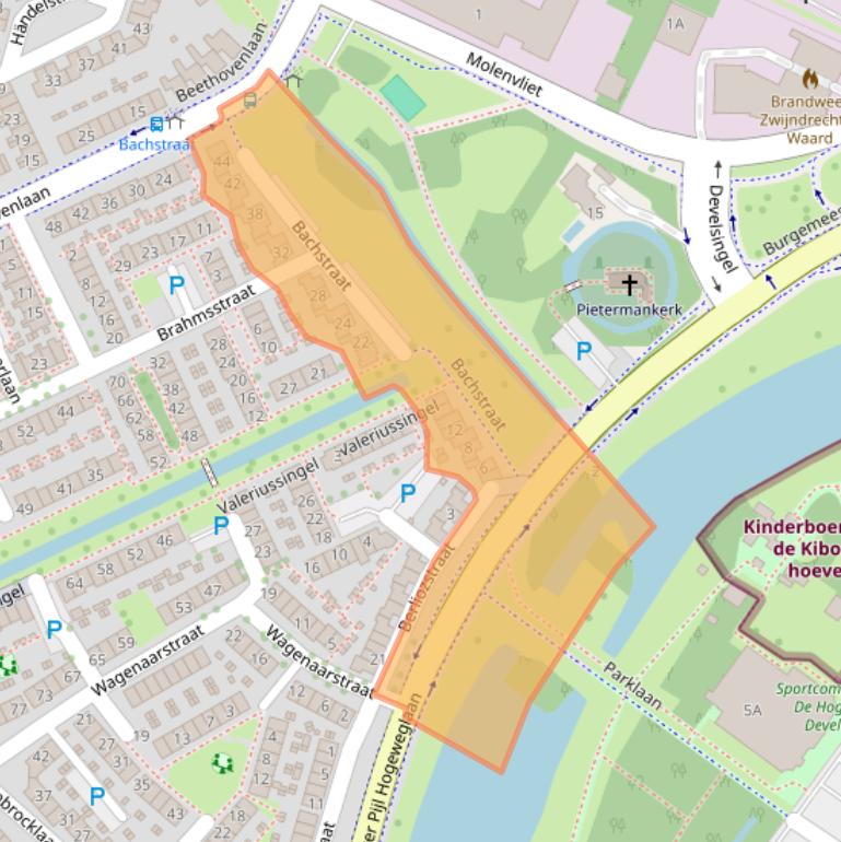 Kaart van postcodegebied 3335CK.