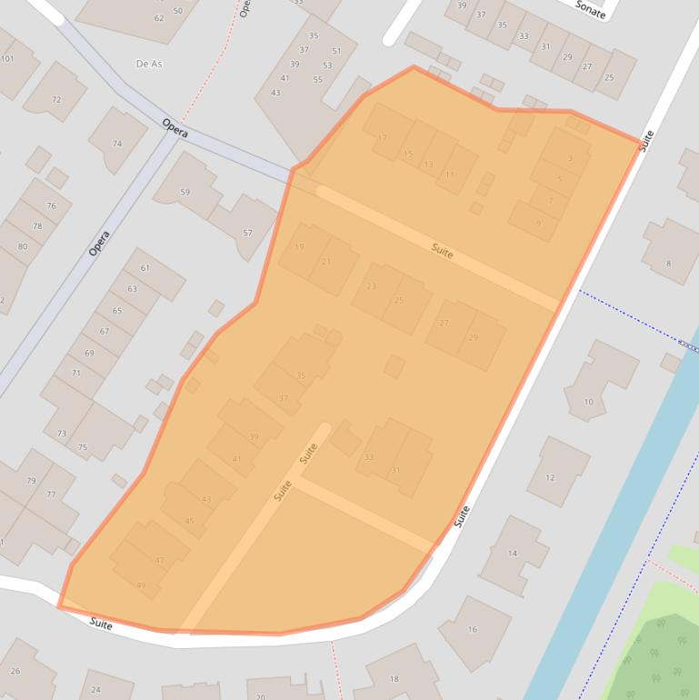 Kaart van postcodegebied 3335EA.