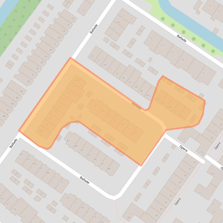 Kaart van postcodegebied 3335EL.