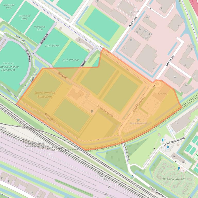 Kaart van postcodegebied 3335KB.