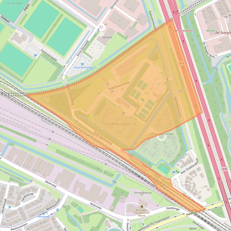 Kaart van postcodegebied 3335KJ.