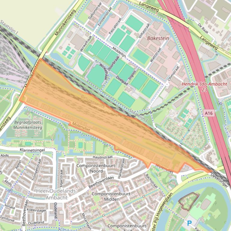 Kaart van postcodegebied 3335LH.