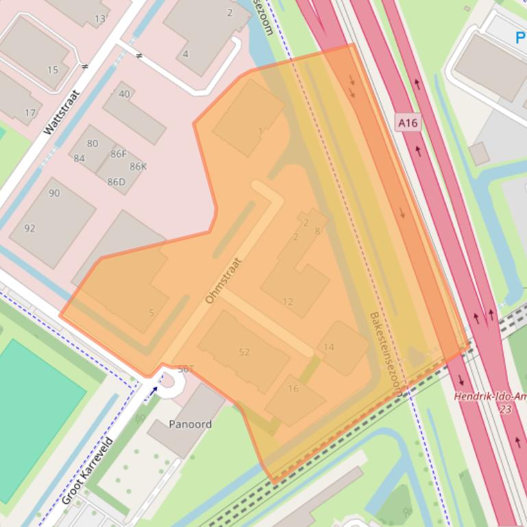 Kaart van postcodegebied 3335LT.
