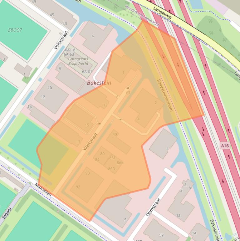 Kaart van postcodegebied 3335LV.