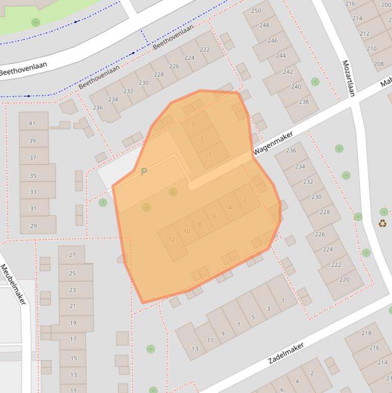 Kaart van postcodegebied 3335VN.