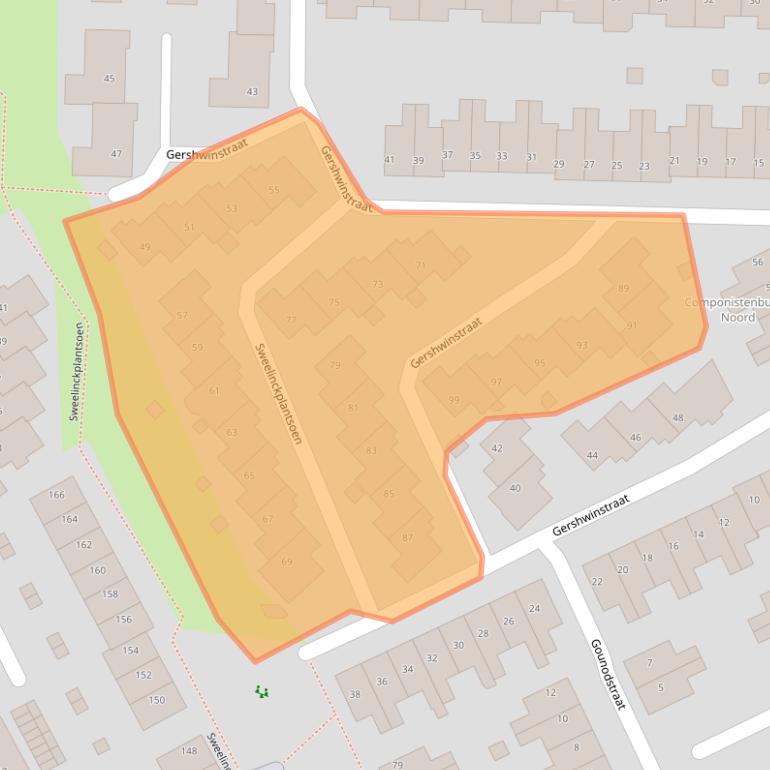 Kaart van postcodegebied 3335WK.