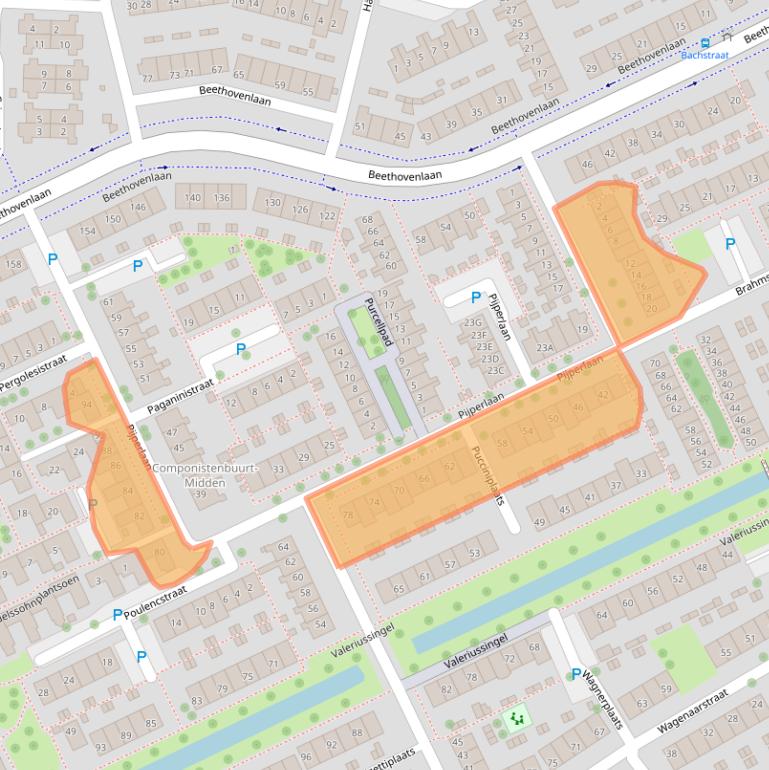 Kaart van postcodegebied 3335XH.