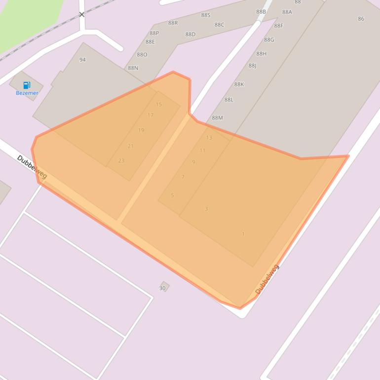 Kaart van postcodegebied 3336LB.