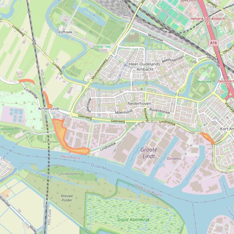 Kaart van postcodegebied 3336LD.