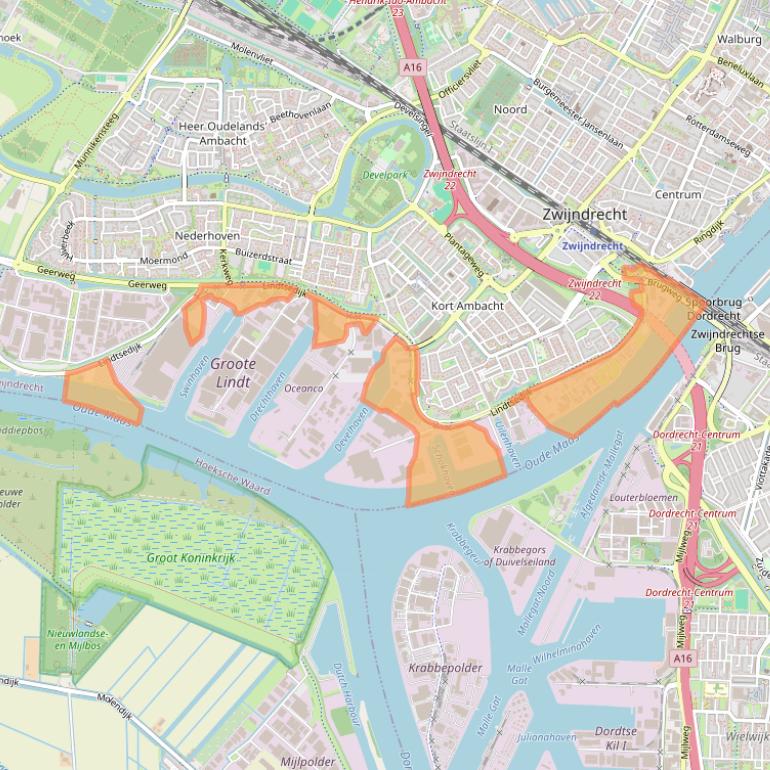 Kaart van postcodegebied 3336LE.