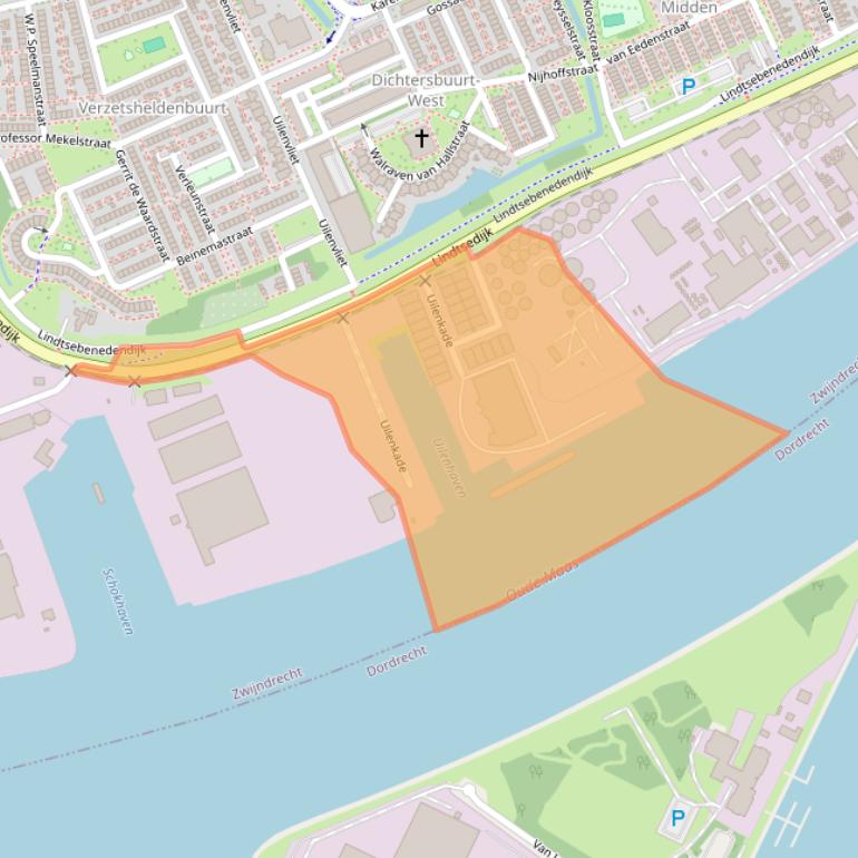 Kaart van postcodegebied 3336LP.