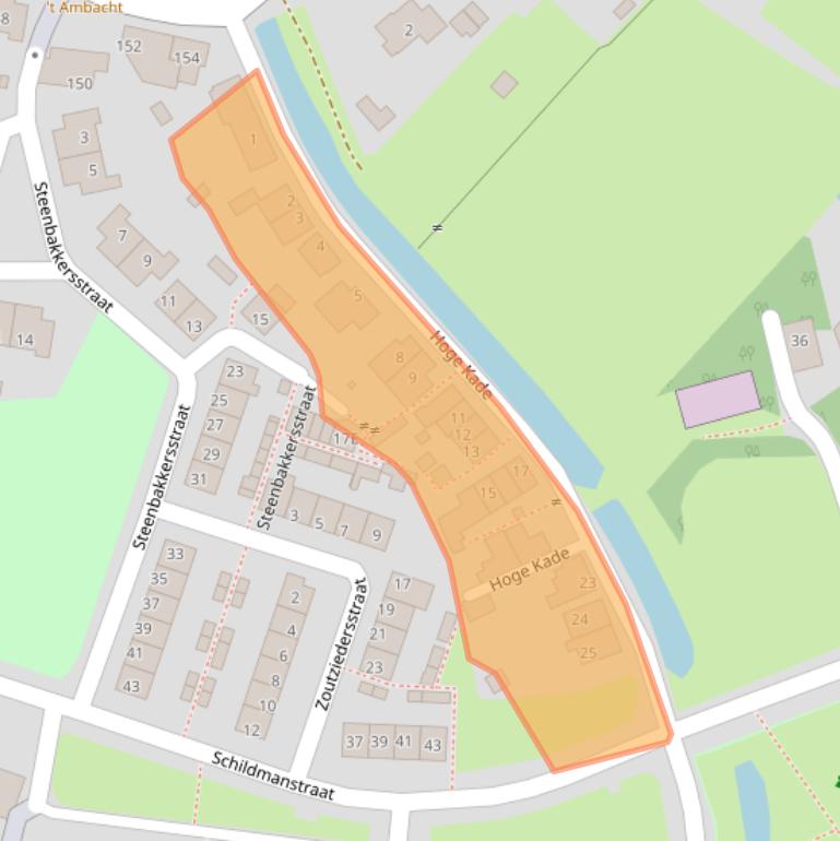 Kaart van postcodegebied 3341BD.