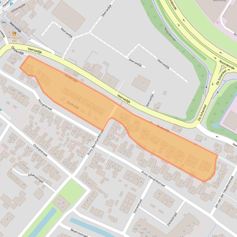 Kaart van postcodegebied 3341BL.