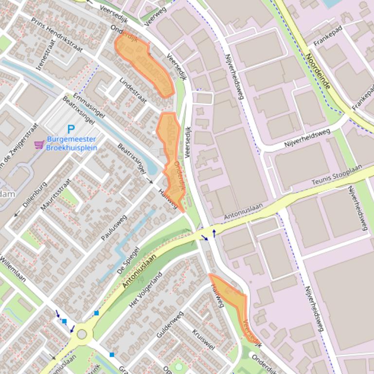 Kaart van postcodegebied 3341BM.