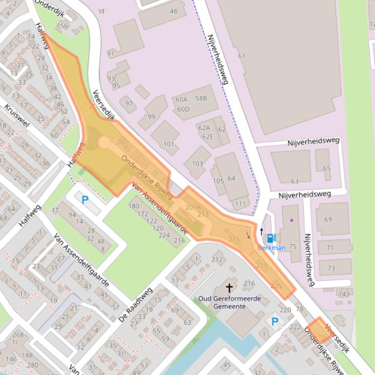 Kaart van postcodegebied 3341BN.