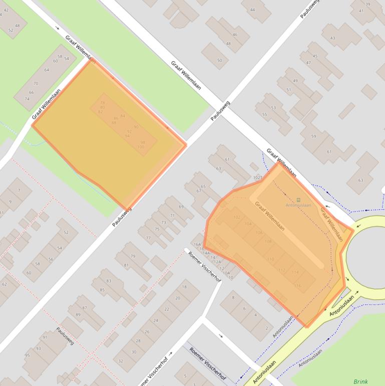 Kaart van postcodegebied 3341CH.