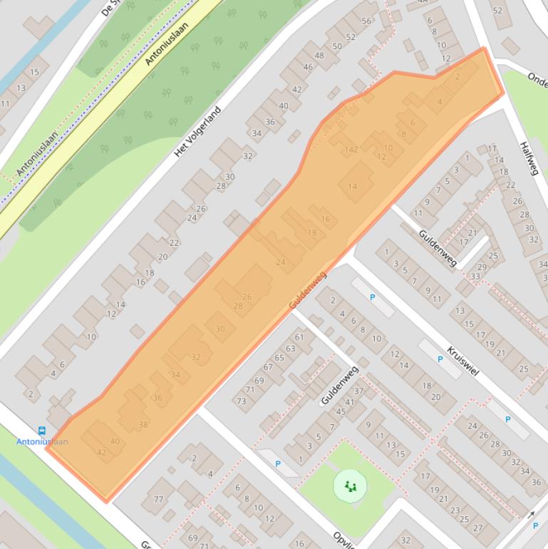 Kaart van postcodegebied 3341CK.