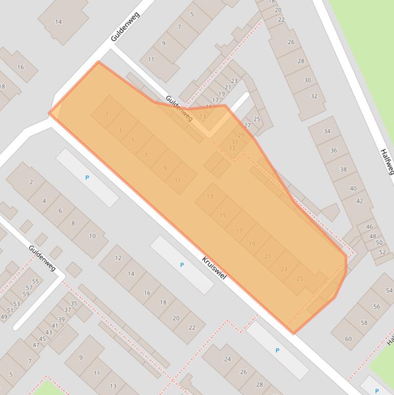 Kaart van postcodegebied 3341CM.