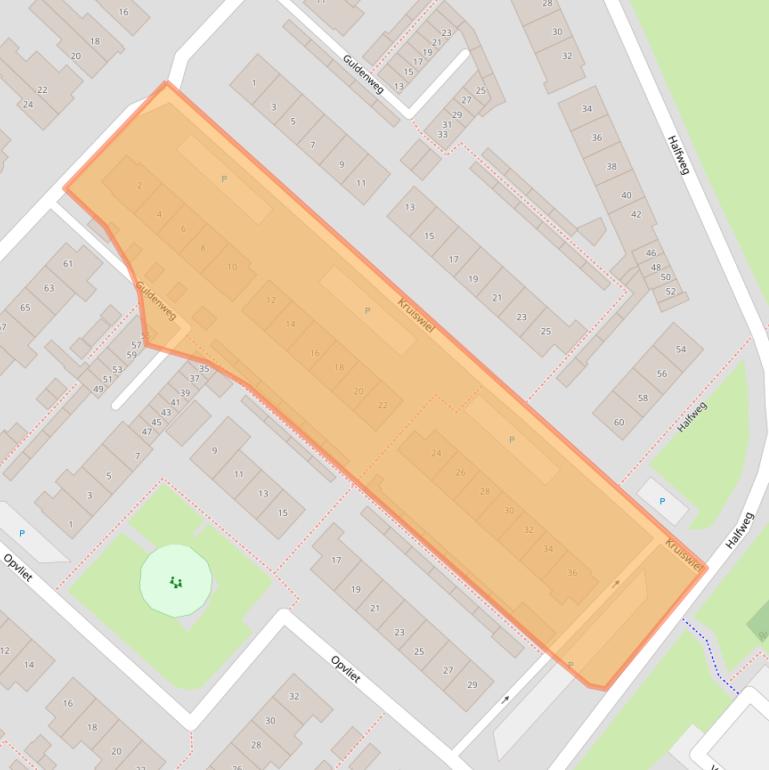 Kaart van postcodegebied 3341CN.