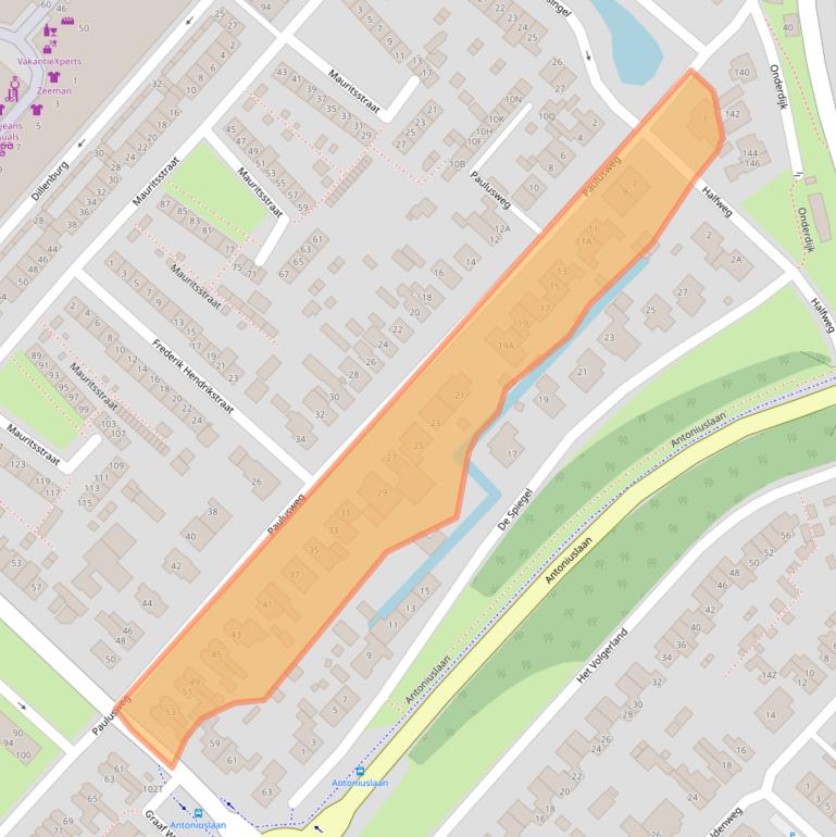 Kaart van postcodegebied 3341CS.