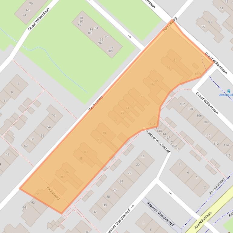 Kaart van postcodegebied 3341CT.