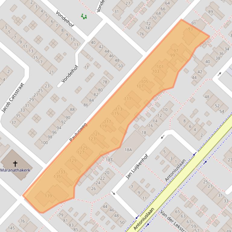 Kaart van postcodegebied 3341CV.