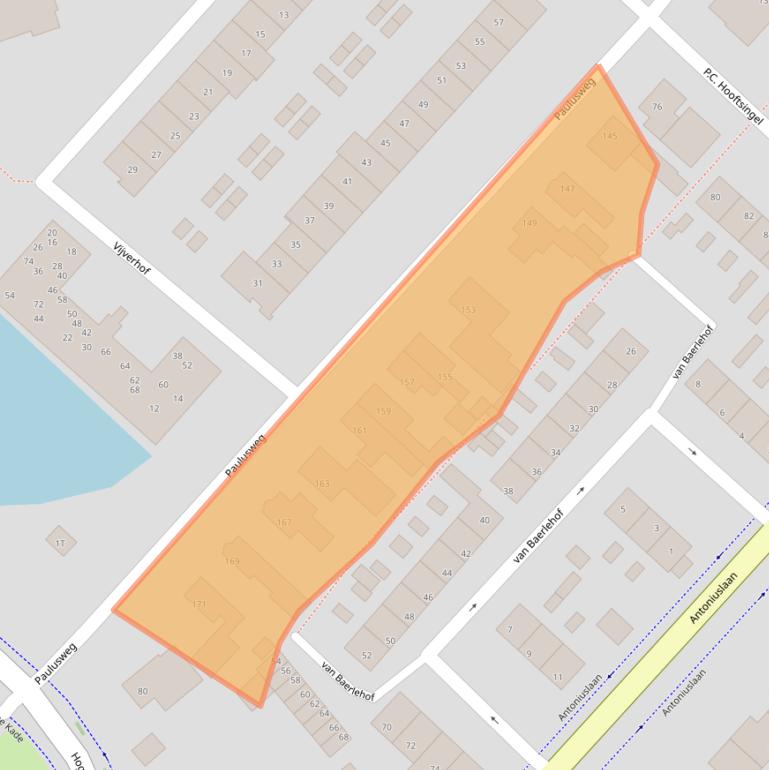 Kaart van postcodegebied 3341CW.