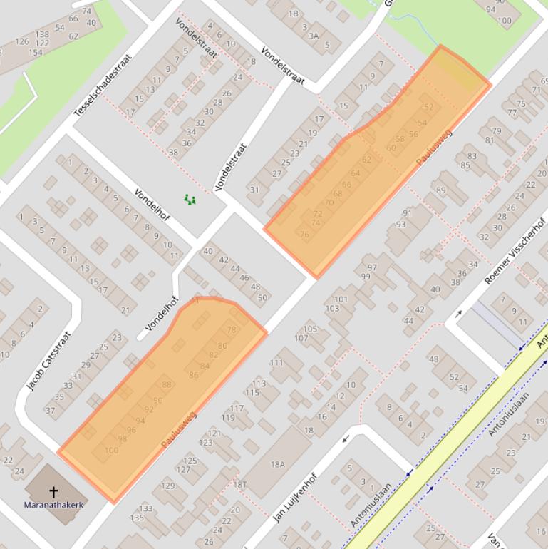 Kaart van postcodegebied 3341CZ.