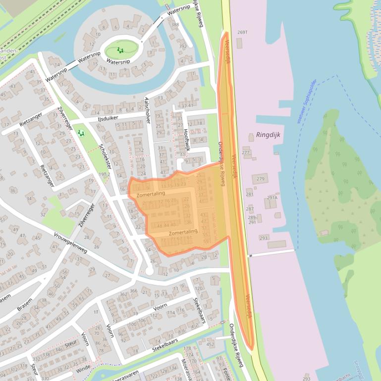 Kaart van postcodegebied 3341DB.