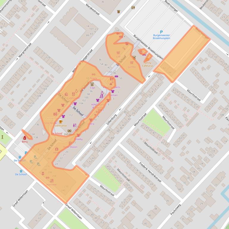 Kaart van postcodegebied 3341EB.