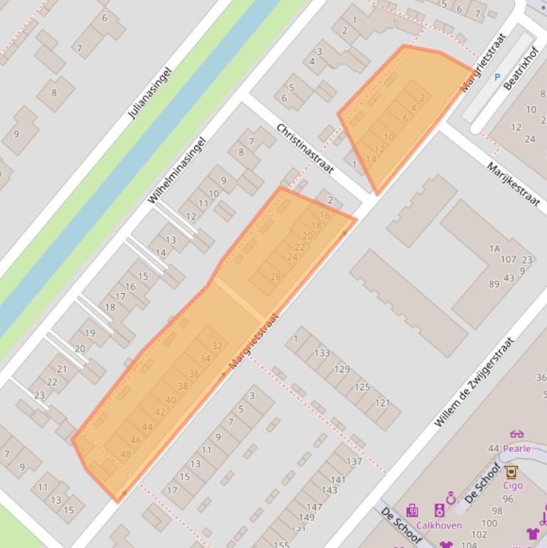 Kaart van postcodegebied 3341EH.