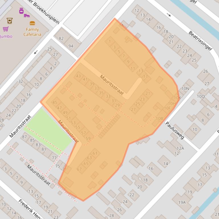 Kaart van postcodegebied 3341EK.